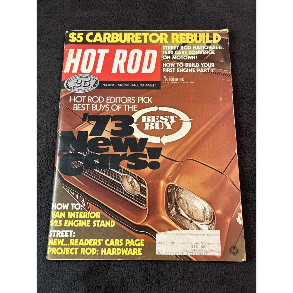 Rare HOT ROD Car Magazine October 1972 Chevy Chevelle Laguna 73 New Cars